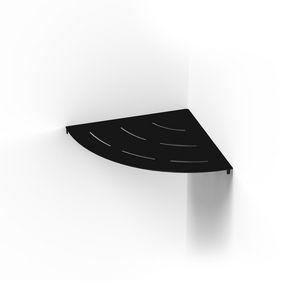 Planchet hoekmodel CORNER SHELF ROUNDED 300mm rvs mat zwart