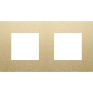 2-voudige afdekplaat hoh 71mm Pure alu gold brushed