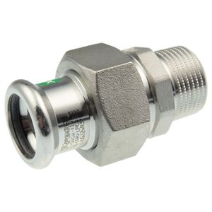 3-del. koppeling vlakd. XPress RVS 18x1/2" con. bt. R2735