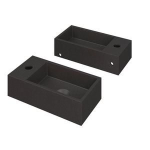 INK Versus Fontein Quartz li met kraangat zwart 36x18