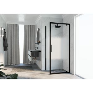 Draaideur K2G 670-710x2000mm zwart rose motief