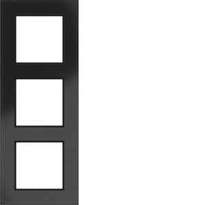Afdekraam 3-voudig A.8 glas zwart glanzend