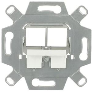 Communicatieadapter Keystone Modular Jack 2-voudig zilver (0219/14)