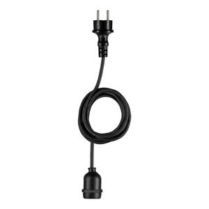 Pendel hanglamp buiten IP44 E27 L=3m. rubberkabel zwart