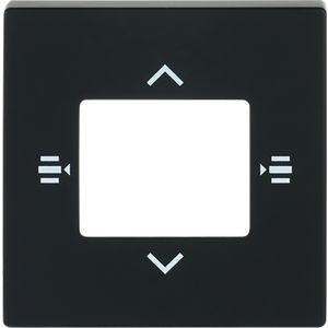 Afdekplaat 6-voudig bedieningselement KNX jaloezie mat zwart