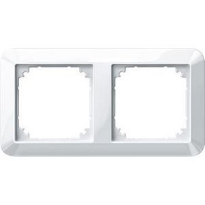 1-M frame 2-gang polar Wit glossy