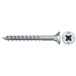 Spaanplaatschroef PowerFast 4x30mm PZ verzonken kop verzinkt VVE=1000