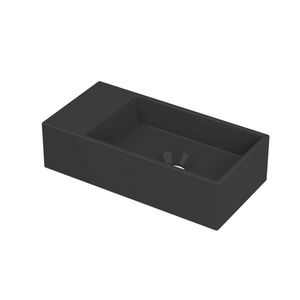 INK Versus Fontein porselein li zonder kraangat Mat zwart 36x18