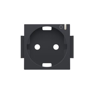 Afwerkingsset geconn. schakelbaar stopcontact+knop anthracit