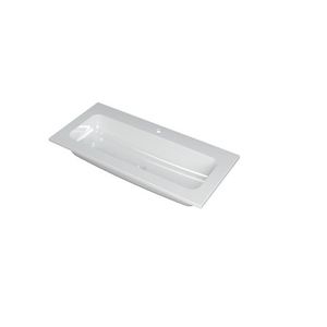 INK Faktor Wastafel polystone centr. 1 kraangat GL wit 100x45