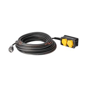 Verlengkabel 25mtr. H07RN-F 3G2,5 randaarde 2x2 zwart wcd"s geel