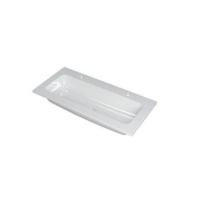 INK Faktor Wastafel polystone centr. 2 kraangat GL wit 100x45