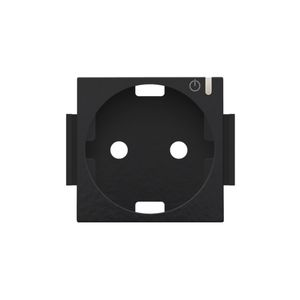 Afwerkingsset geconn. schakelbaar stopcontact+knop pianoblac