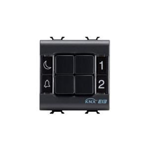 DRUKKNOPPANEEL-KNX-4 KANALEN-2 MODULE-ZWART-CHORUS