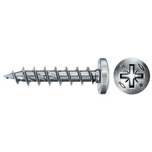 Spaanplaatschroef PowerFast 3x12mm PZ bolkop VD verzinkt VVE=200
