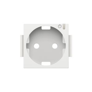 Afwerkingsset geconn. schakelbaar stopcontact+knop white c.