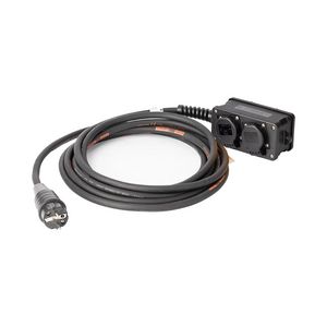Verlengkabel 5mtr. H07RN-F 3G2,5 randaarde 2x2 zwart krimpkous