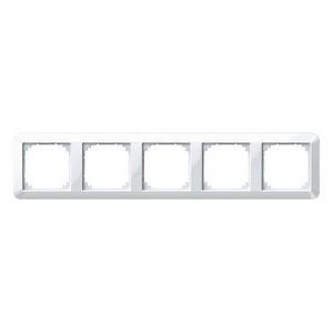 1-M frame 5-gang polar Wit glossy