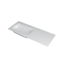 INK Faktor Wastafel polystone li 1 kraangat GL wit 120x45