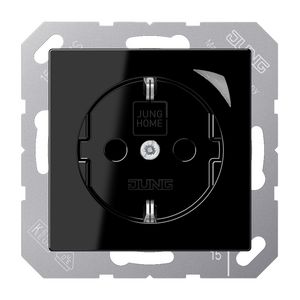 Wandcontactdoos A(S)500 zwart Saf.+ HOME