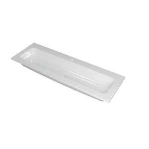 INK Faktor Wastafel polystone centr. 1 kraangat GL wit 140x45