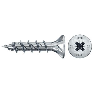 Spaanplaatschroef PowerFast 5x20mm PZ verzonken kop VD verzinkt VVE=200