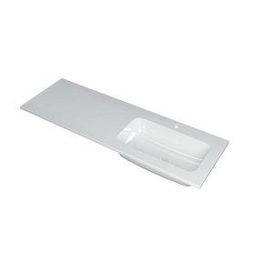 INK Faktor Wastafel polystone re 1 kraangat GL wit 140x45
