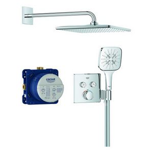 Grohtherm SmartControl Perfect inbouw shower set (2 knops) met Rainshower Mono 310 Cube vierkant (prof)