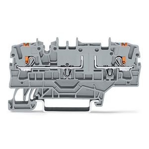 2-draads basisklem met drukknop en dwarsbrug oranje VVE=50