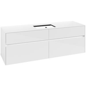 Wastafelonderkast Collaro 1600x548x500mm Glossy White C12000DH