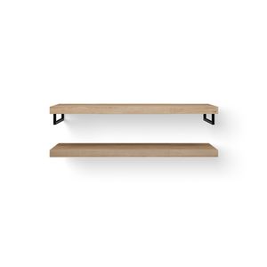 Wastafelblad-set Duo Wood eiken 140cm ophanging zwart