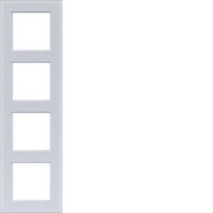 Afdekraam 4-voudig A.8 glas lichtwit mat