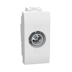 Contactdoos enkelvoudig TV doorvoer wit Livinglight