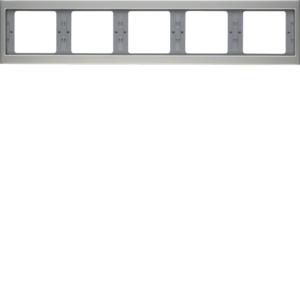 Afdekraam 5-v hor. berker K.5 edelstaal