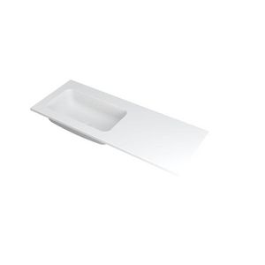 INK Faktor Wastafel polystone li zonder kraangat Mat wit 120x45
