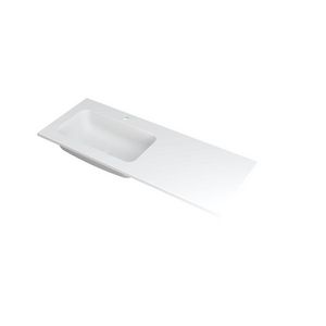 INK Faktor Wastafel polystone li 1 kraangat Mat wit 120x45