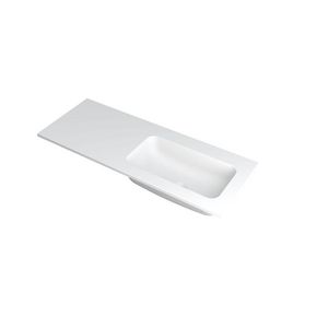 INK Faktor Wastafel polystone re zonder kraangat Mat wit 120x45