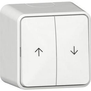 Wipjl.drukcontact  pijlen + montageplaat Opbouw zuiver wit