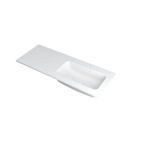 INK Faktor Wastafel polystone re 1 kraangat Mat wit 120x45