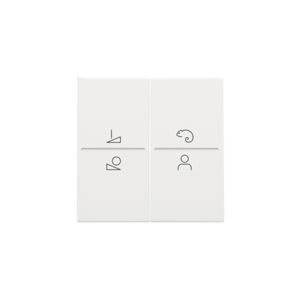 Afwerkingsset draadloze schakelaar 4 bed.knoppen white c.