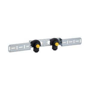 Muurplaat 2x hoh 153mm geluidisol op beugel brons 16x1/2"bn.dr. PUSHFIT insteek