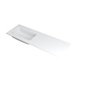 INK Faktor Wastafel polystone li zonder kraangat Mat wit 140x45