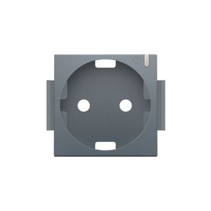 Afwerkingsset geconn. schakelbaar stopcontact+knop blue grey