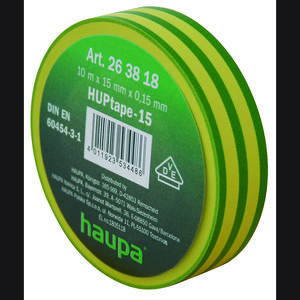 Elektro-isolatietape 15mmx10m groen/geel VVE=10