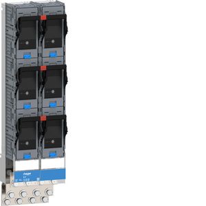 Gr. 3, dubbel 1-polig schakelend met 4 x M12-aansluiting, RVS, 2000 A