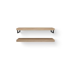 Wastafelblad-set Duo Wood eiken 120cm ophanging zwart