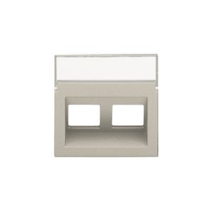 Centraalplaat data 2x RJ schuine uitgang sand textured