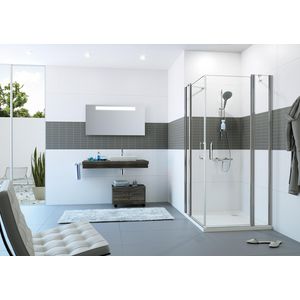 Zwaaideur Classics 2 hoekinstap 900x900mm (deel 1 van 2) zilver hoogglans antiplaque