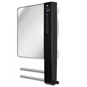 Elektr. badkamer ventilatorkachel / fan heater WINDY-VISIO 1000W/1800W met spiegel & handdoekbeugel