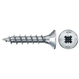 Spaanplaatschroef PowerFast 3x12mm PZ verzonken kop VD verzinkt VVE=1000